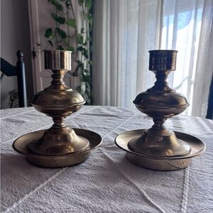 Vintage Brass Candle Holders